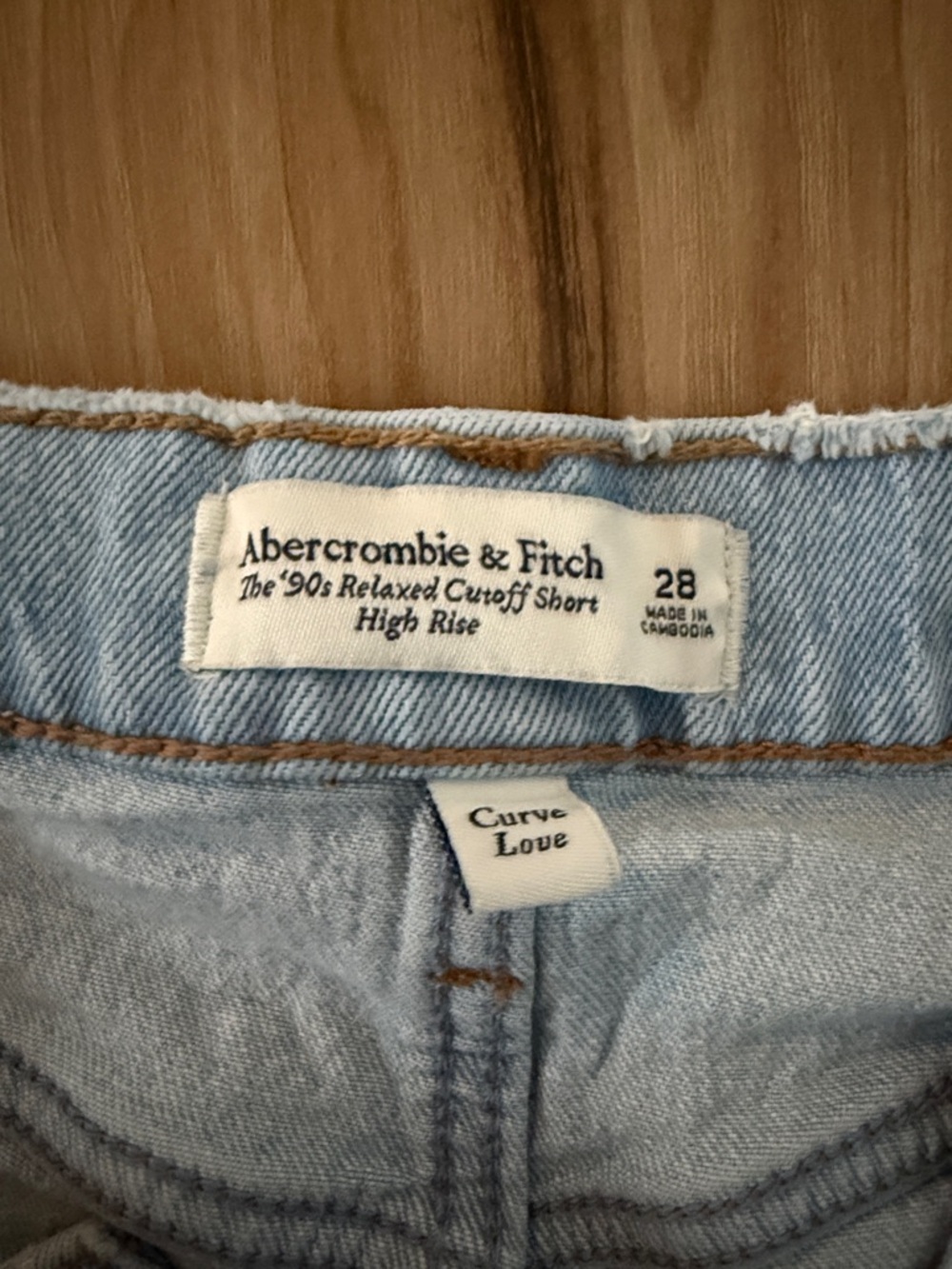 A&F Light Wash High-Rise Denim Cutoff Shorts - Picture 2 of 7
